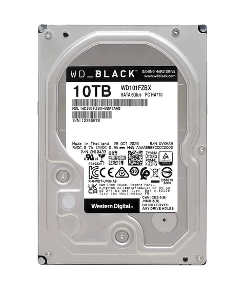 Beefy 10TB Internal Desktop Gaming Hard Drive 3.5 Inch 7200 RPM SATA 6Gbps 256MB Cache Game Ready Storage for PC and Multimedia Perfect for Massive Game Libraries, rear view