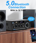 Dope 400W Bluetooth Stereo Amplifier For Home Audio System With 2 Channel Power, Wireless 5.0 Streaming, setup with speakers