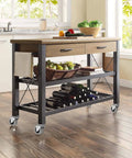 Wooden kitchen island cart with drawers and 2 inch rubber swivel caster wheels with threaded stem five sixteenths by eighteen one inch set of four.