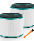 Replacement Filter For Dyson Desk Purifiers HP00 HP01 HP02 HP03 DP01 DP02 - Compatible With Dyson Pure Cool Link And Pure Hot Cool Link Units - Easy Install, Durable Filtration, Long Lasting Air Quality, Compare To 968125-03. Two replacement filters with a cleaning brush, visible side view and materials.