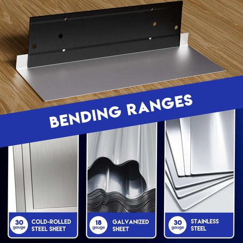 Heavy Duty Metal Folding Tool for duct bending a 12 inch sheet metal bender hand tool showcasing cold-rolled, galvanized, stainless steel