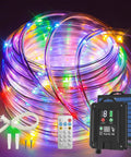 Lit Solar Rope Lights for Outdoor Trampoline Setup 66Ft 200LED with 1800mAh Battery IP67 Waterproof 8 Modes and Timer accessories