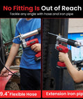 Beefy 10000 PSI Cordless Grease Gun Kit With Dual Batteries 39.4 Inch Hose Three Couplers LED Light Auto Pumping Mode in use