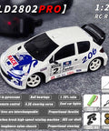 1/28 Scale RC Drift Car GTR 2.4GHz 4WD RTR with gyro, realistic body, drift tires on concrete surface, product details visible