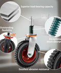 8 Inch Gate Caster Wheels For Wooden Gates With 360 Degree Swivel, Spring Loaded Heavy Duty Rollers, 600 Pound Capacity