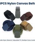 6 Pack Tactical Belt For Men With Heavy Duty POM Buckle Metal Free Nylon Web Belt 1.5 Inch Wide 49 Inch Long Color Variety