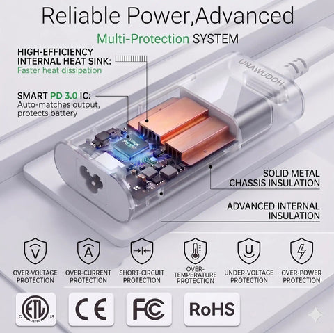130W USB C Laptop Charger With USB Power Delivery Fast Charge For Beefy Performance Laptops, Compatible With Precision Latitude And XPS Series Ultrabooks And Workstations. cutaway view