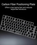 Carbon fiber position plate for Wireless Mechanical Gaming Keyboard With Gasket Mount And 75 Layout Using Clicky Pbt Keycaps Brushed Aluminum Build.