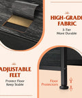 Close-up of Roomy Five Drawer Fabric Dresser materials, showing adjustable feet and high-grade fabric for durability.