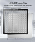 Longer honeycomb working table with aluminum frame, 400x400mm surface, 15.7x15.7x0.86 in for CO2/diode laser engravers