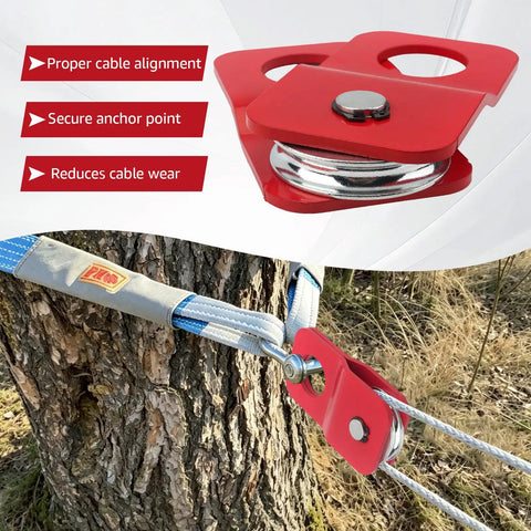 8000 Lb Winch Snatch Block Pulley For Off Road Vehicles Beefy Heavy Duty Steel Recovery Pulley 54 mm Wheel Fits 316 To 14 Inch Winch Cable Red ATV UTV Truck used on tree anchor