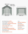 Dimensions and materials of Metal Chicken Coop With Large Walk In Run And Cover, 6.56 Ft Square Spire Roof Hen House Enclosure.
