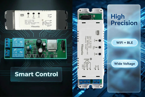 Smart WiFi Linear Actuator Module With Tuya Smart Life and Alexa, RF433 remote, high precision, wide voltage, circuit board view