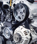 Engine view with Serpentine Belt 6PK2345 OEM Quality With Run Quiet Technology For Max Grip And Minimal Slippage on pulleys