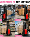 Heavy Duty Industrial Pallet Stacker Lift With 3300 Lb Capacity Built From Solid Iron Frame For Warehouses, Perfect Forklift Alternative To Hoist Loads Up To 78 Inches High With Easy Handle Control in factory, warehouse, supermarket, loading dock.