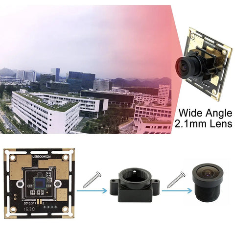 5MP USB Camera Module With 2.1mm Wide Angle Lens For Windows Linux Mac Android UVC No Driver Needed, high resolution sensor