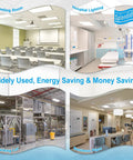 Brighten Any Space With 36W U Bend LED Tube Light T8 T12 5400 Lumens 3500K Warm Light Replaces 2 Fluorescent Tubes, No-Fuss Install, Energy Efficient, 10 Pack, 80W Equivalent in various settings like meeting rooms and hospitals.