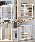 Walk Through Safety Gate For Doorways And Stairs With Auto Close And Hold Open, installed in various home settings