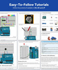 Inventor Lab Starter Kit With Arduino Uno R3 Multimeter 34 Projects 40 Plus Video Courses instruction sheets displayed