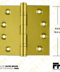 Built Tough Heavy Duty Ball Bearing Door Hinge Set 4x4 Inch Solid Brass Hinges Satin Brass Finish 12 Pack For Interior And Exterior Doors