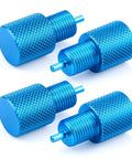 Four Piece Brake Proportioning Valve Bleeder Tool For Gm Style Combo Valves Disc Disc And Disc Drum Compatible With Pv2 Pv4, blue aluminum tools.