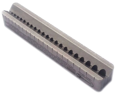 Compact V Drill Guide With Twenty One Drill Sizes For Straight, Accurate Hand Drilling On Flat Surfaces, Corners And Round Parts