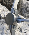 Close-up of stainless steel claws on Survival Grappling Hook With 32ft Rope Four Claw Foldable Stainless Steel Compact Heavy Duty Tool