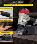 Coil Siding Nailer CN55 From One Inch To Two And One Quarter Inches 15 Degree Pneumatic Siding Nail Gun For Siding Sheathing Wood Fencing Decking with comfort grip