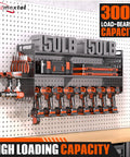 33 Inch Wide Power Tool Organizer Wall Mount Heavy Duty Cordless Tool Rack With 10 Drill Holders, 300 Lb Capacity, 3 Tier Garage Storage