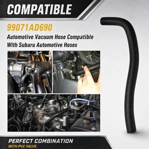 Dead On Drop In Pcv Valve Hose And Intake Manifold Vacuum Replacement For Subaru Forester 2.5L 2011 2016 Crosstrek 2.0L 2015 2017 Dead On Bolt Up Car Parts close-up showing rubber automotive vacuum hose.
