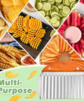 Suuker large crinkle cutter with wooden handle, stainless steel blade for fries and veggie chips