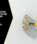 Yellow Jacket Contractor-Grade Extension Cord With Lighted End And 3 Outlets, Rugged Vinyl Jacket, close-up of clear lighted end