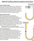 MSR 001 Surfboard Rack Installation Instructions for Wall Mounted Snowboard Surfboard Rack Set Vertical Wall Hanger.
