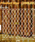Diagram of 10x10Ft Gazebo Net Lights Outdoor With 200 LED Waterproof Mesh Lighting Timer 8 Modes Connectable Christmas Net Lights