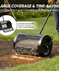 30 Inch Compost Spreader For Lawn And Garden With Adjustable Four Height T Shape Handle Peat Moss Roller And Seed Spreader For Backyard Outdoor Use Beast At Spreading Compost And Nutrients For A Lush Healthy Lawn used on grass