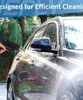 Beefy Pressure Washer Short Gun 5000 PSI Ten And A Half GPM Power Packed Spray Gun in use washing a black car
