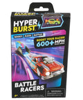 Battle Racers Green Storm Micro Scale Car With Launcher packaging showing car and launcher. Age 4+, speed 600+ MPH.