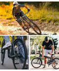 Cyclists mountain biking and maintaining bicycles, showcasing the use of 2 In 1 Bicycle Chain Plier Tool Link Pliers For Quick Link Opening And Closing.