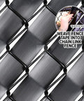 Close-up of Obsidian Black Chain Link Fence Privacy Tape, 250 Ft Coverage, No Fuss Slat Privacy for Gardens, Patios, Balconies
