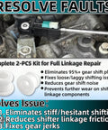 Ford Shift Cable Bushing Repair Kit 2 Pack Fits Focus MK Edge Escape Explorer Fusion Drop-In OEM Replacement For DG9Z-7K340-A KV6Z-7K340-A Durable Wear Resistant Bushings Easy Install Restore Smooth Shifts shown with installation tips