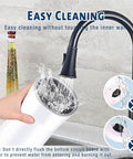 Person cleaning 2 In 1 Milk Frother And Steamer For Lattes And More, Electric Foam Maker with water stream for easy maintenance