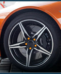Hot Orange Silicone Wheel Nut Covers 21mm Universal Lug Bolt Caps Set Of 20 For Cars And Trucks Fits 21mm Nuts installed on wheel