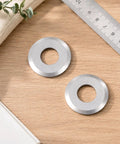 2 Pack Replacement Blades For Manual Wire Stripper 35Mm OD And 16Mm ID, steel cutter rings on wooden surface.