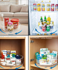 4 Pack Lazy Susan Turntable Organizer Rotating Spice Rack And Cabinet Storage holding spices, drinks, and medicine, 360° rotation