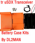 Kick Ass Solid Orange PETG Battery Case Kit For Tr Usdx Transceiver Packs with battery holder and accessories.