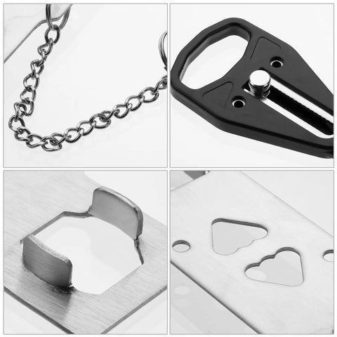 Portable Door Lock Security Kit for Home and Travel Privacy components, showcasing stainless steel and ABS parts for safety.