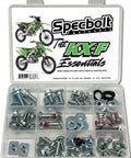 KXF 250F 450F Go To Essentials Bolt Kit Fits All Kawasaki KXF Bikes with organized fasteners in a plastic case