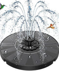 Solar Powered Bird Bath Fountain Upgrade 2026 For Garden Pond Pool And Patio, with water spray and hummingbirds