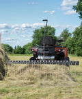 60 Inch Tow Behind Pine Needle Rake for Lawn Mowers, ATVs, and Tractors with 24 Tines, Durable Powder Coated Black and Gold
