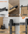 Installation steps for Beefy 20 Foot Sliding Barn Door Hardware Kit For Double 60 Inch Wide Doors With 330 Pound Weight Capacity